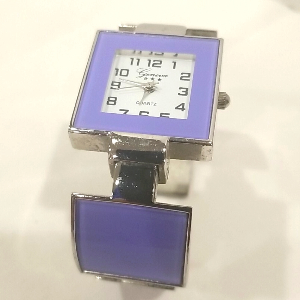 GENEVA Women's Purple Cuff Bracelet Watch
